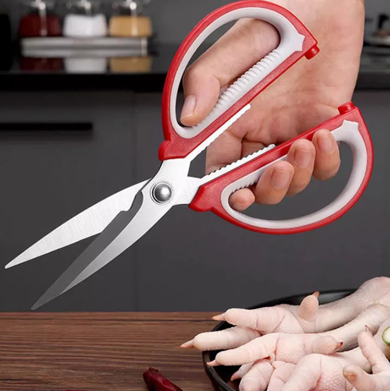 Heavy Duty Stainless Steel Kitchen Shears – Multipurpose Scissors for Poultry, Meat, Fish, Vegetables, and Bones, Ultra Sharp Cooking Scissors with Ergonomic Two-Tone Handle